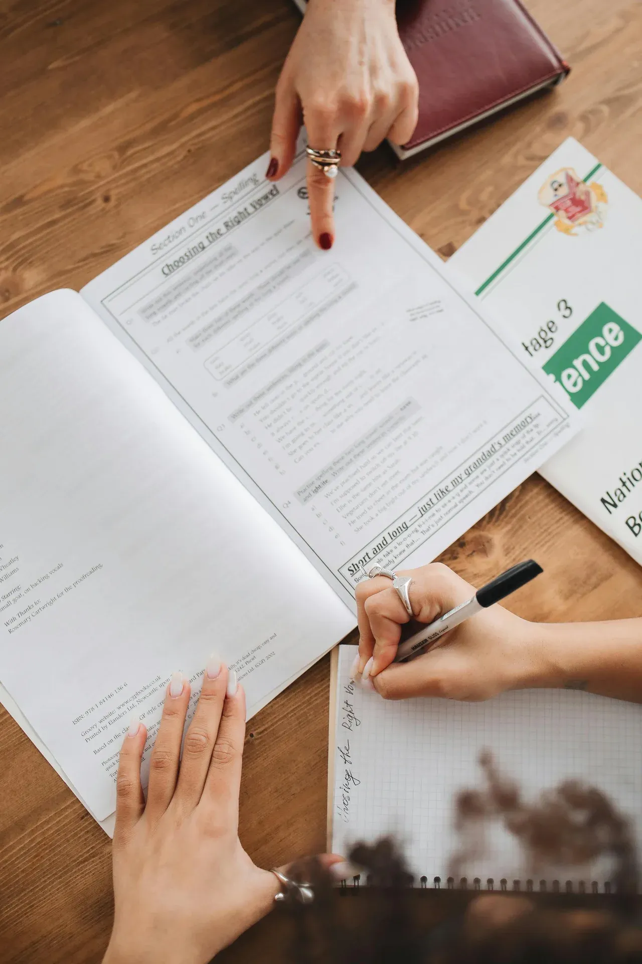 tutor working with student